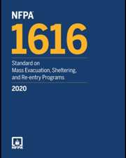 NFPA 1616: Standard on Mass Evacuation, Sheltering, and Re-entry Programs, 2020 Edition