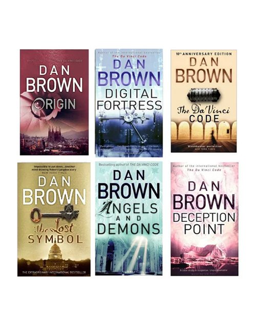 Dan Brown 6-Book Thriller Collection Set