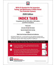 National Fire Protection Association NFPA 25, Standard for The Inspection, Testing, and Maintenance of Water-Based Fire Protection Systems Self-Adhesive Index Tabs 2026