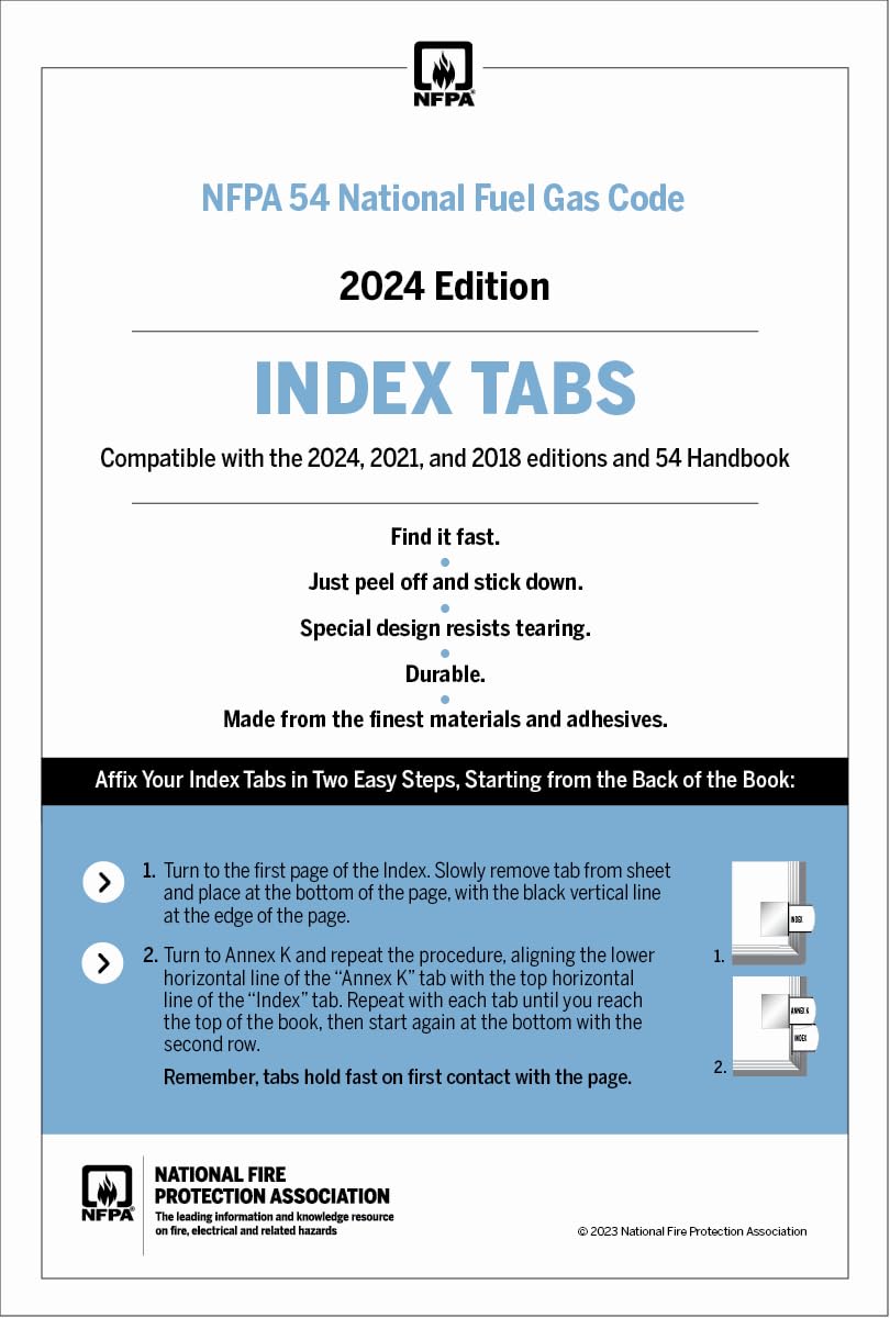 NFPA 54, National Fuel Gas Code Tabs (2024)