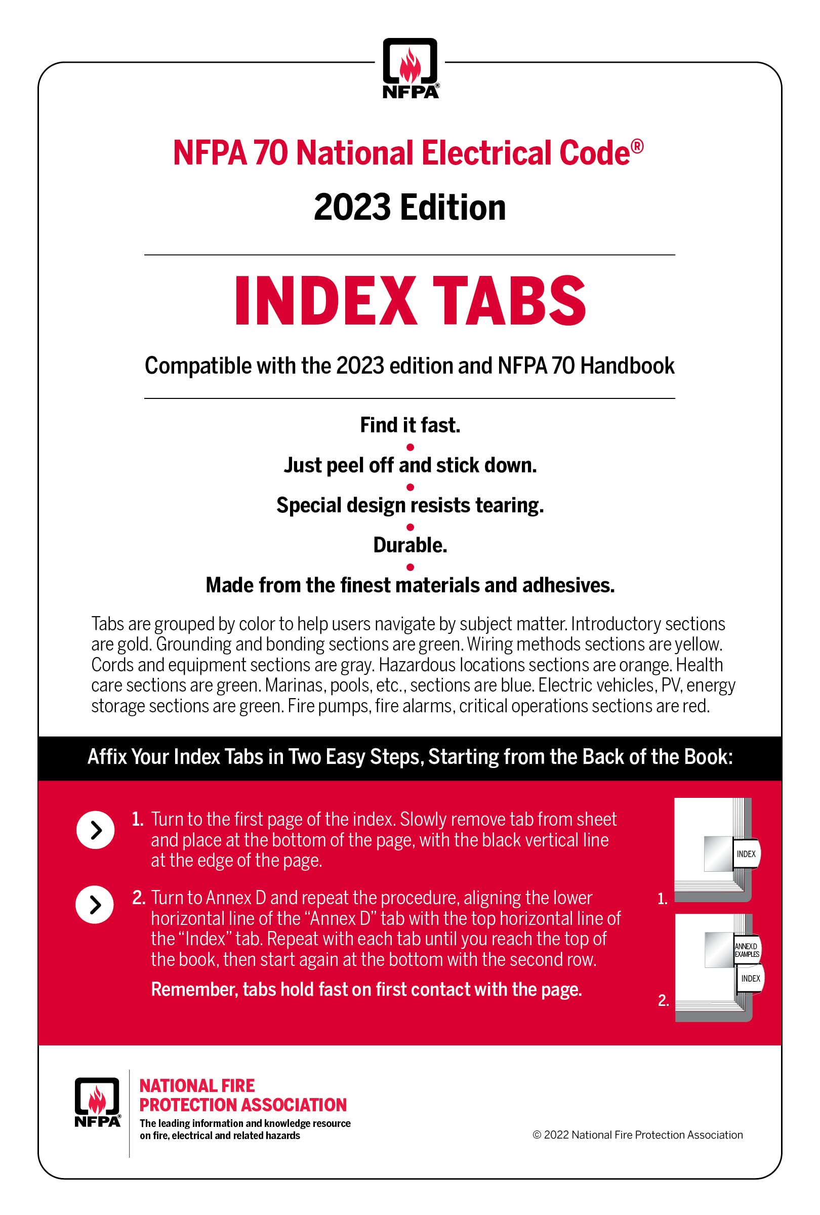 National Electrical Code (NEC) Tabs, 2023 Edition